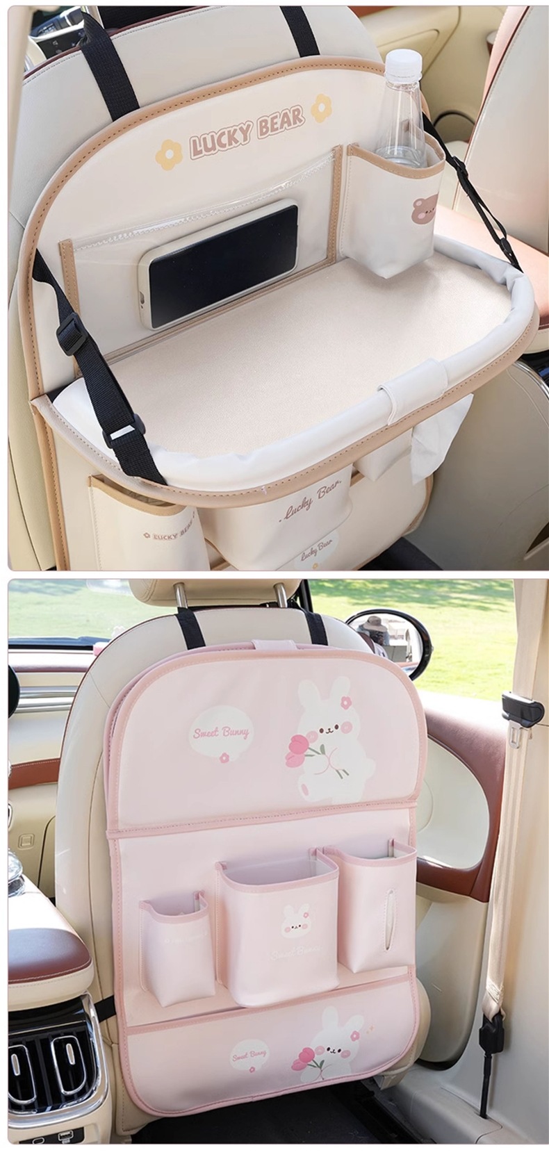 Car Seat Back Organizer Storage Bag Hanging Bag Car Rear Seat Small Table Dining Table Multifunctional Storage Bag