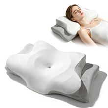 巴西热销记忆棉圈牛护颈枕2.0人体工学颈椎枕凉感透气枕头pillow