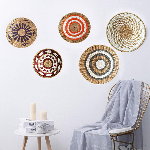 Bohemian style wall decoration straw wall decoration background wall decoration wall hanging sofa bedside handwoven hanging decoration wall hanging