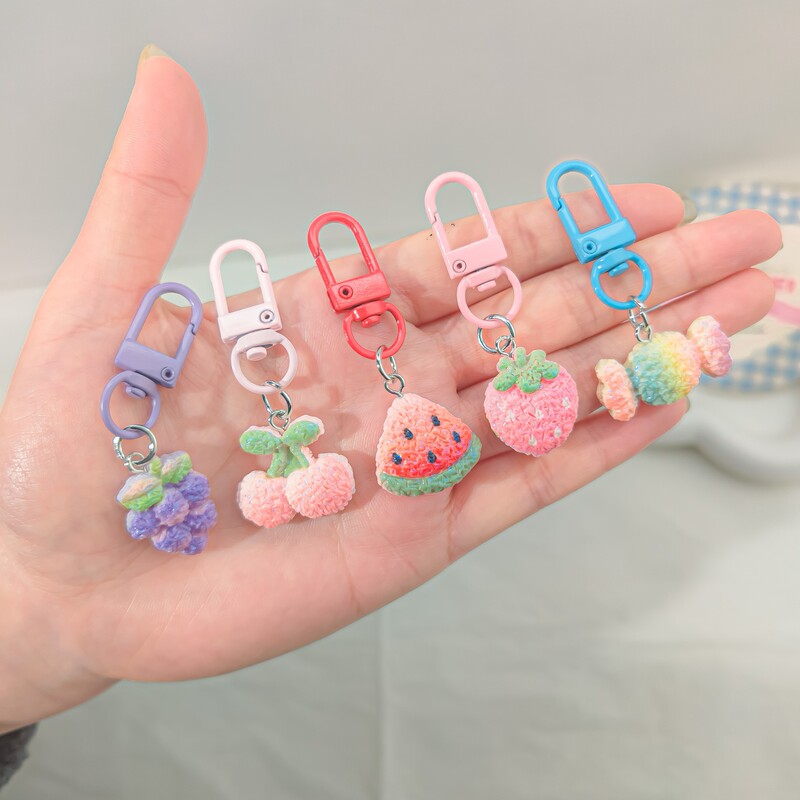 Rainbow Fruit Keychain Cute Sweet Girl Strawberry Pendant Ins Cute Best Friend Gift Jewelry Ornament Rainbow Fruit Keychain Cute Sweet Girl Strawberry Pendant Ins Cute Best Friend Gift Jewelry Ornament