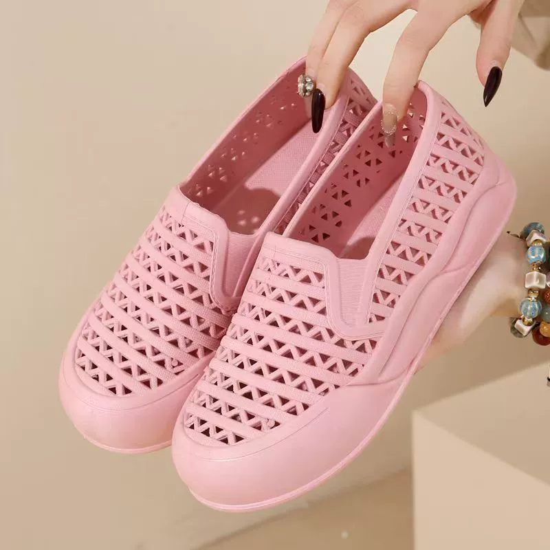 Трансграничные летние женские сандалии с толстым дном удобная мама обувь пляжная маленькая белая обувь дышащая нескользящая мягкая подошва медсестры обувь