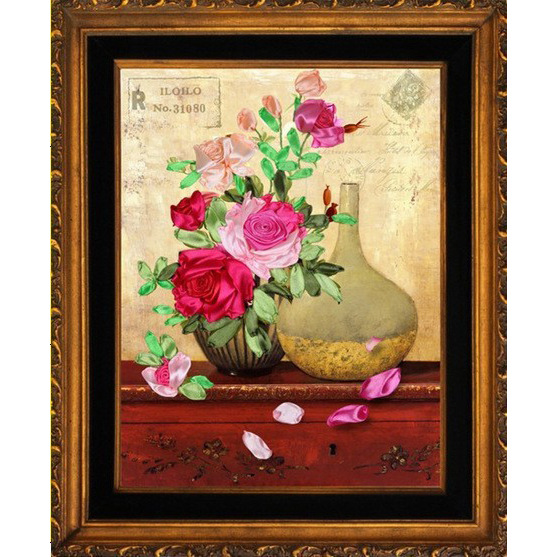 Nueva cinta bordado tridimensional bordado hecho a mano bricolaje colgando pintura sala de estar dormitorio estudio material paquete kit ramo colgante pintura