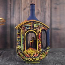 格鲁吉亚原瓶进口 半甜型 彩陶瓶红葡萄酒 2升/瓶 聚会送礼饮品