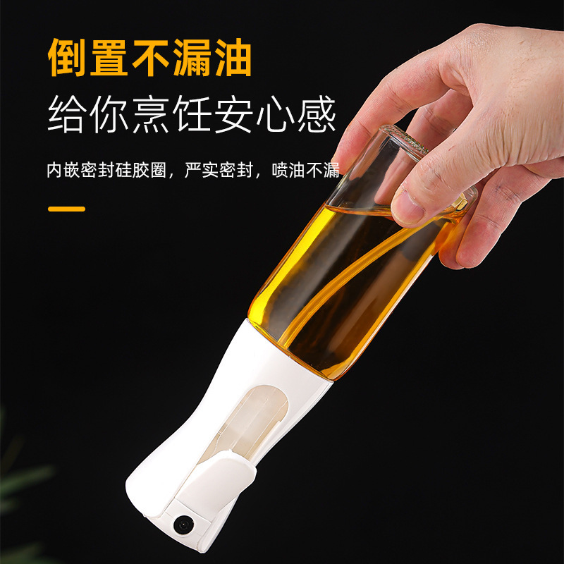 Botella de aceite de vidrio de pulverización, botella de aceite de barbacoa, botella de condimentos transparente, botella de aceite de oliva de cocina, botella de pulverización de aceite, botella de pulverización de aceite