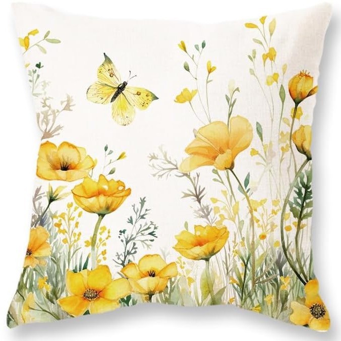 2023 transfronterizos flores de verano almohada de abrazo Amazon lino letras impresión cojín de dormitorio
