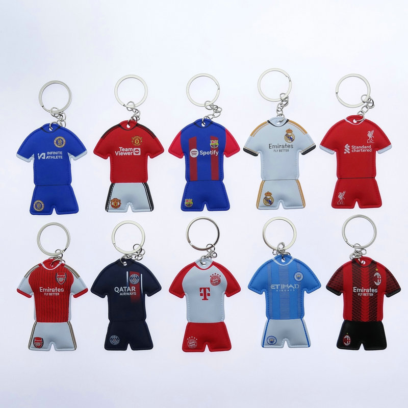 Real Madrid Barcelona Dortmund Chelsea Spain Brazil Argentina Ac Liverpool Juventus Team Jersey Keychain