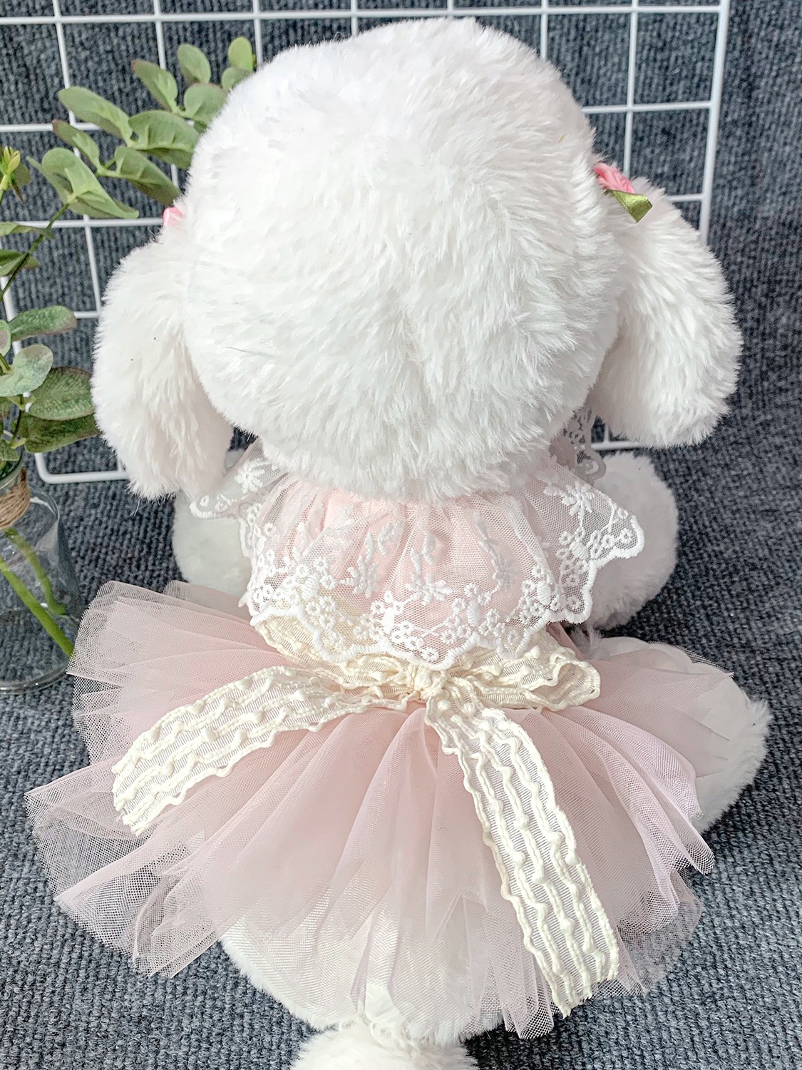 여름 통기성 귀여운 고양이 공주 여름 스커트 개 옷 쓴 곰 테디 애완 동물 결혼식 원피스