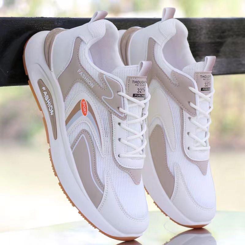 Otoño e invierno para hombres nuevos zapatos de papá de suela gruesa zapatos deportivos de malla modelos de pareja zapatillas de deporte de moda cabello de una pieza