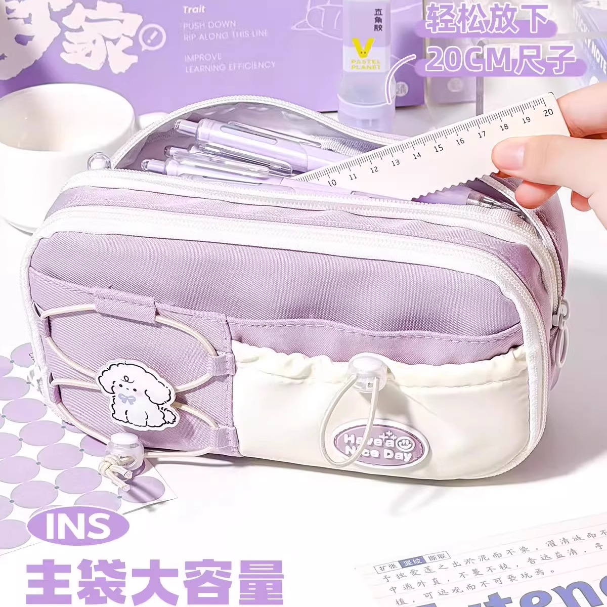 Estuche de lápices sencillo y moderno para niños y niñas, caja de papelería de alta calidad, nueva bolsa de papelería