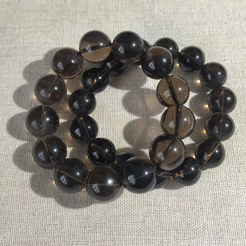 Youpin Tianyuan tea crystal smoky crystal bracelet single circle round beads simple and generous collection aqx9