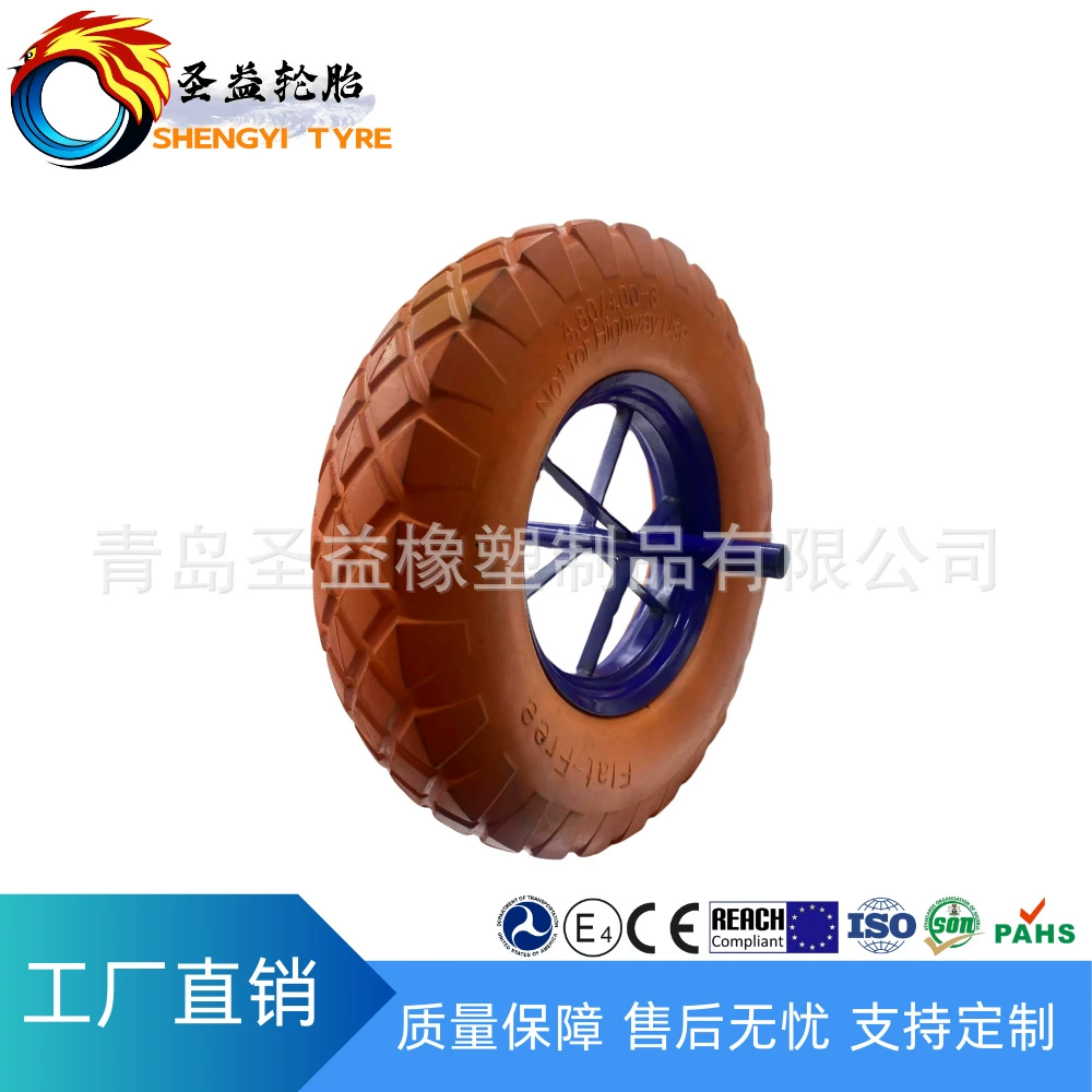 [Поставка производителя] 16*4,80/4,00-8pu Колесо для склада, тележка для инструментов, бесплатное надувное твердое колесо