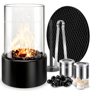 Amazon alcohol fireplace black stone brazier outdoor indoor desktop real fire decoration with cushion ethanol fireplace