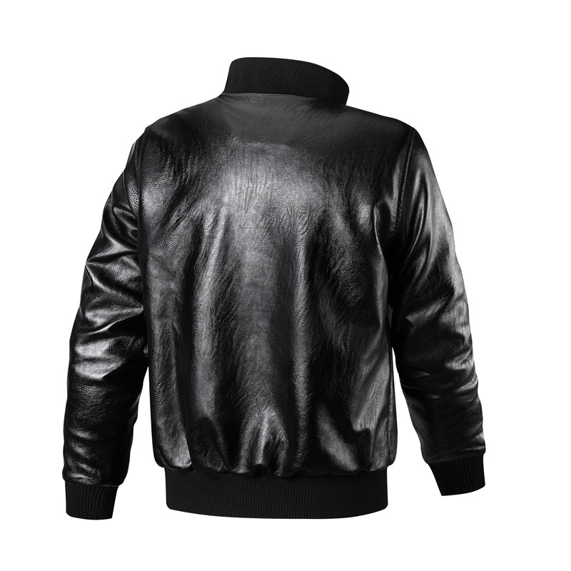 Chaqueta de cuero de hombre transfronteriza primavera y otoño retro chaqueta de cuero pu abrazadera MA 1 abrazadera de locomotora de piloto de la fuerza aérea