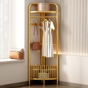 Corner Wardrobe for Home Bedroom, Metal Coat Rack, Small Apartment Simple Clothes Hanger, Floor-Standing Clothes Storage Rack X&
