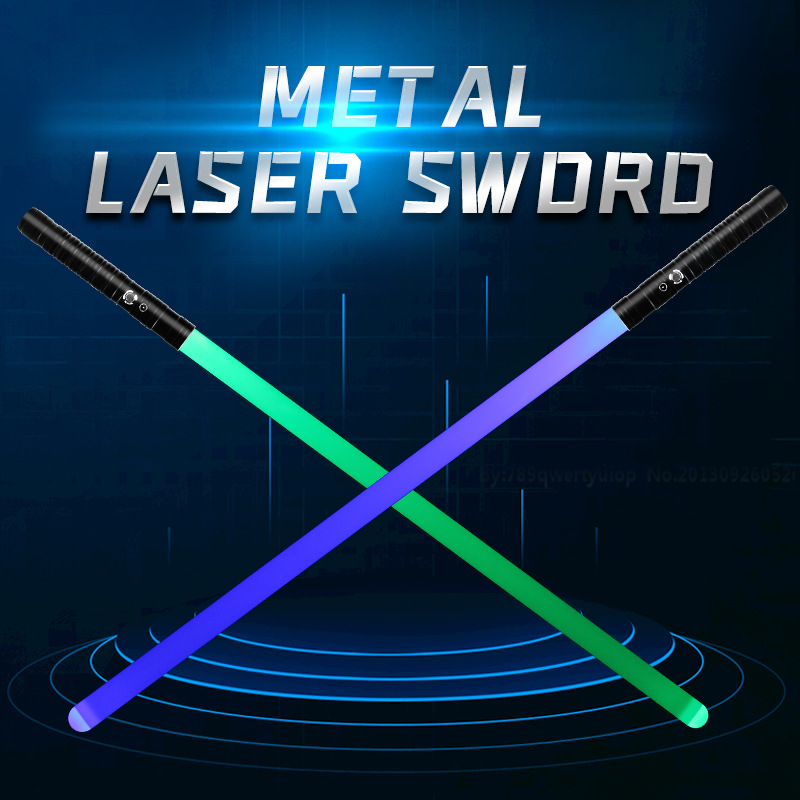 跨境金属光剑星球大战激光剑二合一RGB14色变色对打发光玩具光剑-阿里巴巴