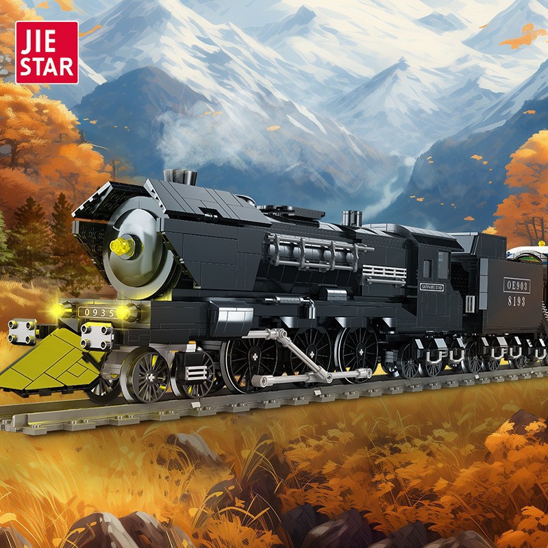 Bloques de Construcción Jie Xing JJ9155, Nuevo Modelo de Tren Retro Oriental Express con Luces y Adornos de Ensamblaje de Partículas Pequeñas image 1