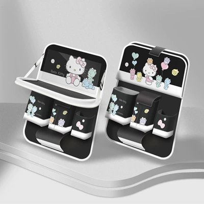 My Melody Car Seat Back — Car table board - kitty-love-balloon-black2-upgraded-folding-dining-table-and-free-waterproof-storage-bucket