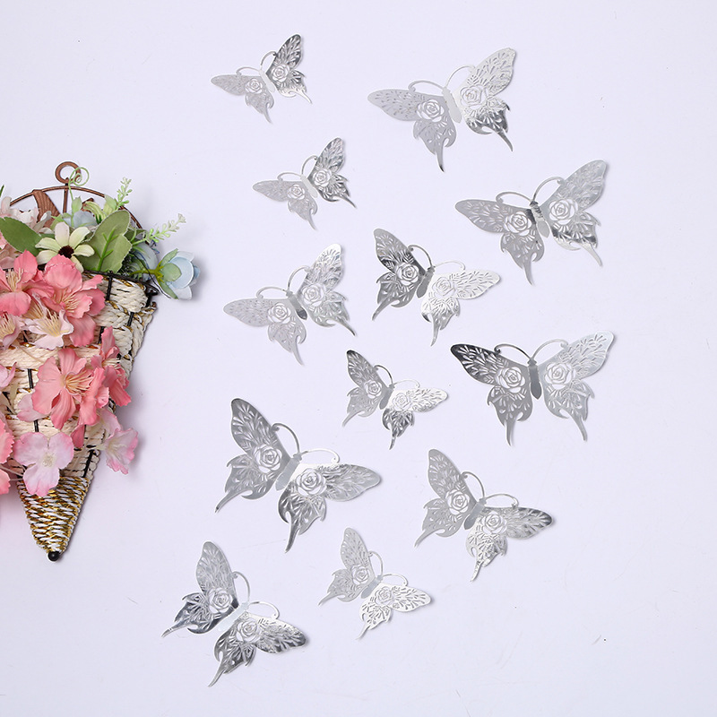 Mariposa P 12 plateadas