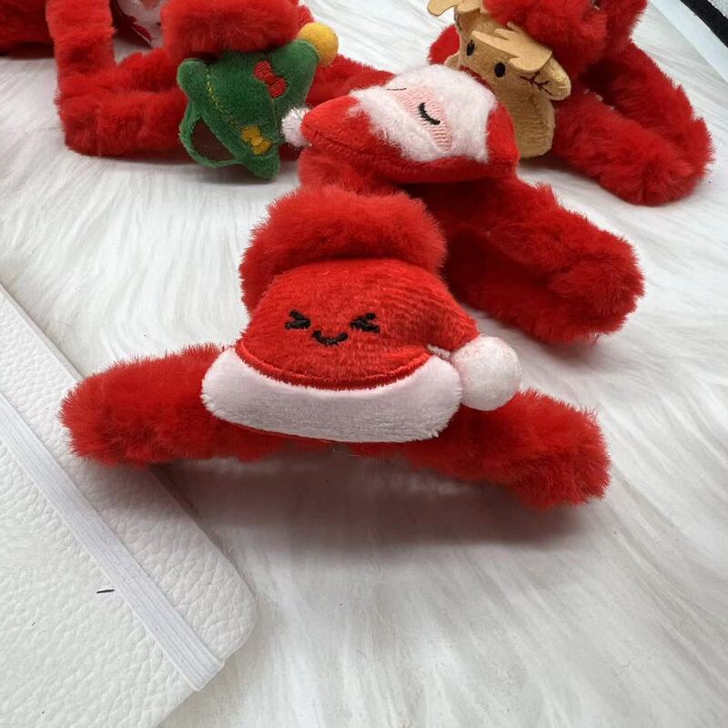 クリスマスシリーズの頭飾りの大きい毛のぬいぐるみのクリップの後頭部のかわいい漫画はサメのクリップメーカーの卸売りを出します。|undefined
