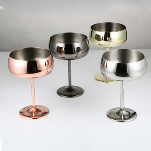 304 Stainless Steel Champagne Glass Goblet Bar Household Red Wine Glass Mouth Martini Wine Cocktail Glass