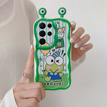 耳朵奶油壳适用Samsung三星S/A系列全包萌系大眼青蛙手机壳带手链