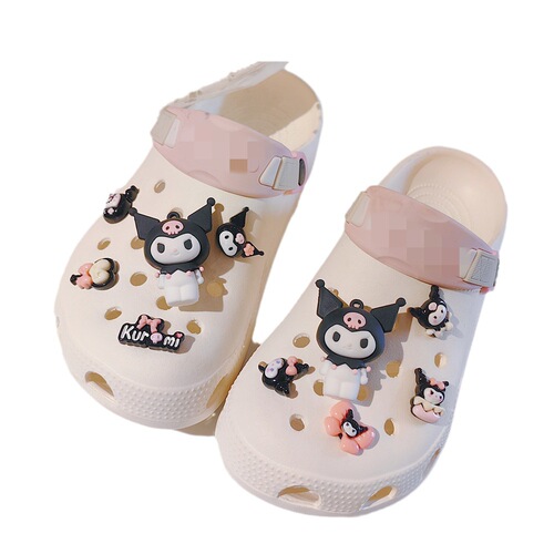 New Japanese three-dimensional black Lolita cute shoes flower hole shoes shoe buckle removable decorative buckle bow