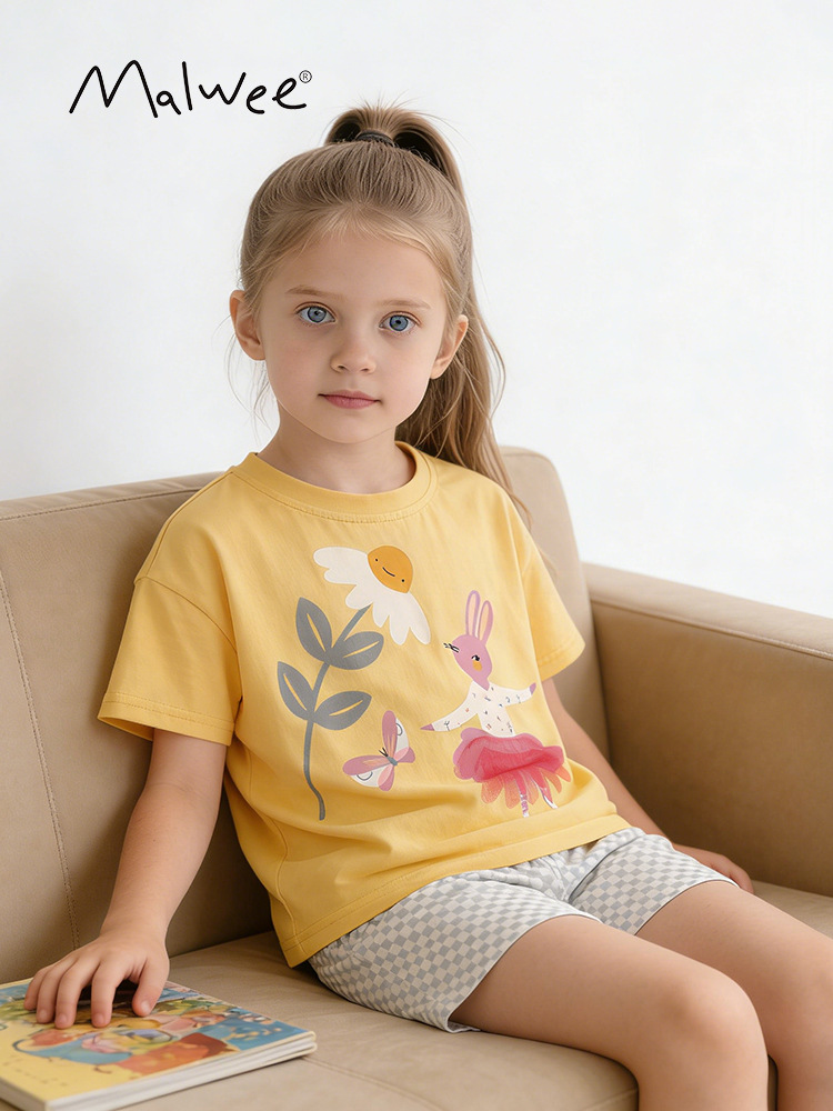 Malwee transfronterizo ropa infantil de mujer extranjera ropa de moda chica extranjera callejera de dos piezas ropa de niñas europea y americana