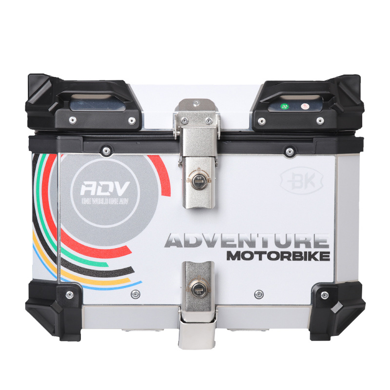 ADV redondo negro calcomanías de aleación de aluminio cajas traseras de motocicleta de gran capacidad scooter baúl de vehículos eléctricos