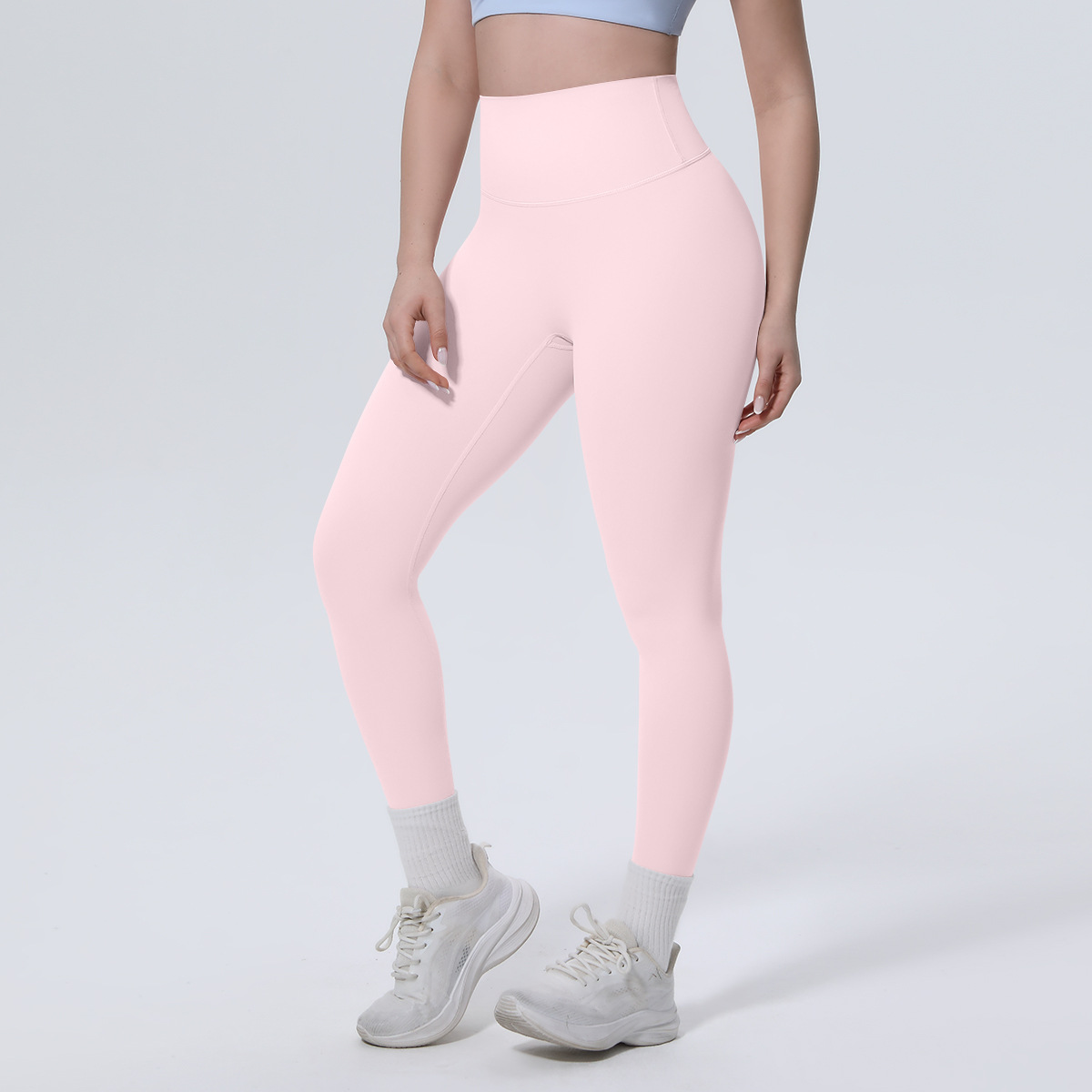 Nuevo transfronterizo delgado sensación de hielo piel transpirable brocado de doble cara de color sólido ropa deportiva para correr y ejercer ropa de yoga para mujeres