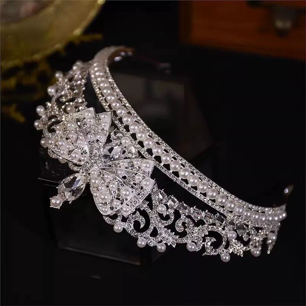 Cute creative crown with bow for bride, accessories, new collection
