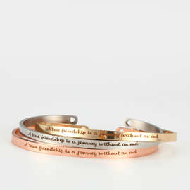 新款不锈钢精抛光C型开口手镯创意个性DIY刻字时尚钛钢手环女款