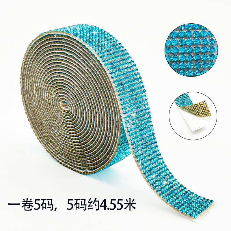 Tela de diamantes de imitación, cinta de diamantes de imitación de vidrio, accesorios de ropa, tiras de diamantes, decoración del hogar, fila de diamantes, accesorios de joyería, diamantes de imitación, diamantes de flash autoadhesivos