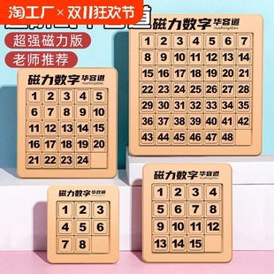 Digital Huarong Road Sliding Puzzle Magnetic Edition Three Kingdoms Primary School Students Mathematics Jiugongge Children's Educational Toys Square