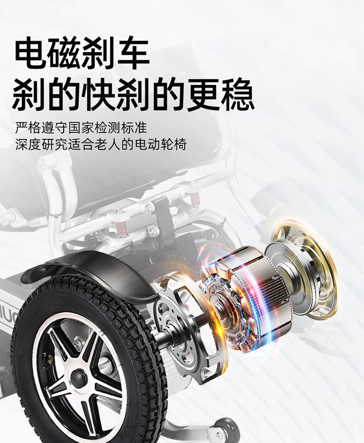 Yingkang Electric Wheelchair 6016 Cross-Border Certified Foldable Lightweight Smart Remote Control Scooter with Brushless Motor