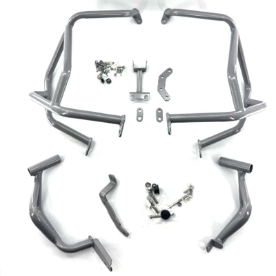 for Wuji Ds625X Guard Bar: Motorcycle bumper - wuji-ds625x-upper-and-lower-guardrails-painted-silver-export-quality-thickened