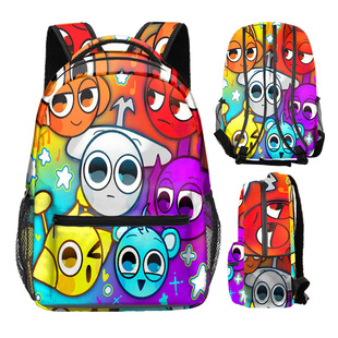 Factory Spot Music Rhythm Box Sprunki Full Print Backpack Middle School Student Large Capacity Backpack