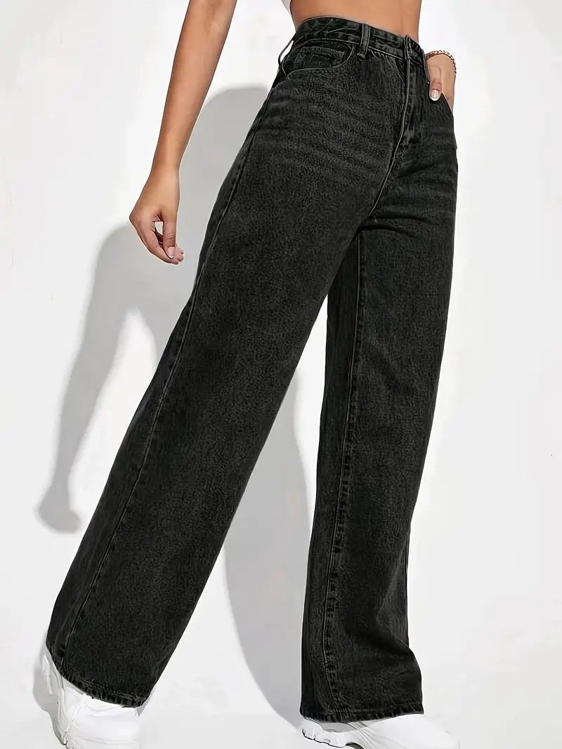 Women's Clothing Mopping Autumn And Winter Spring And Autumn Loose High Waist Straight Slim Drape Jeans_mkmklike.com