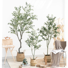 模擬植物オリーブの木、偽緑化植物、卸売鉢植え装飾品、リビングルーム用大型模擬木、高模擬木