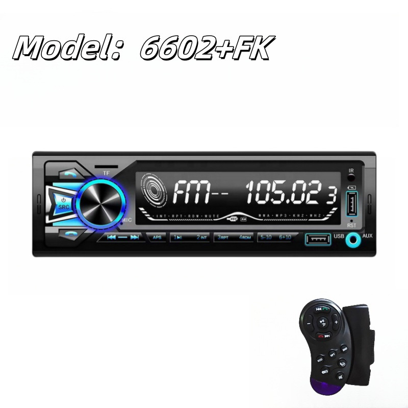 6603 Bluetooth coche radio de un solo lingote colorido HD música sin pérdidas tarjeta USB reproductor de MP3 del coche