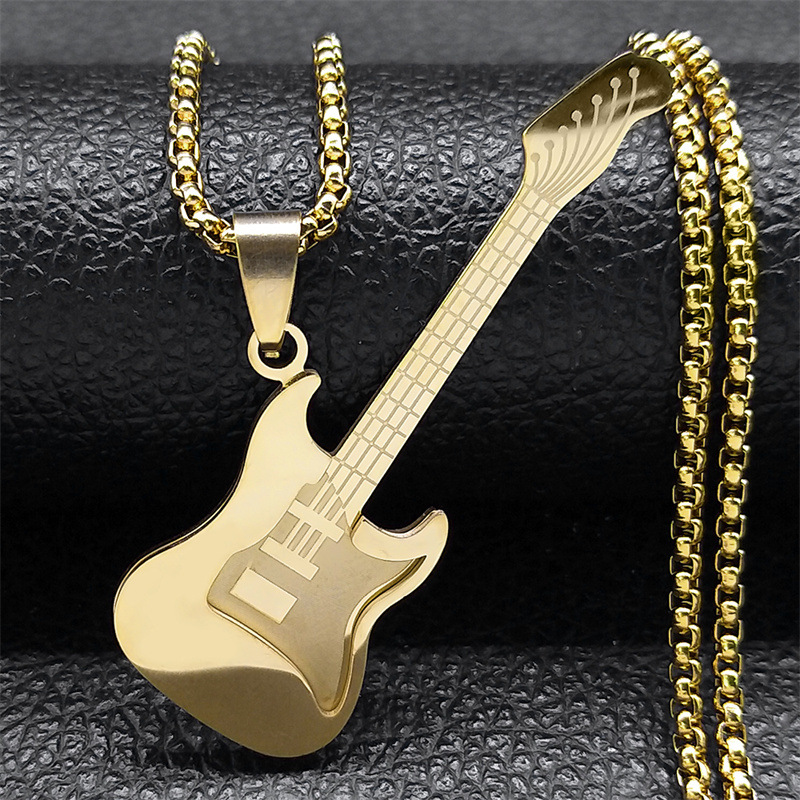 Guitar Pendant Necklace Image 1