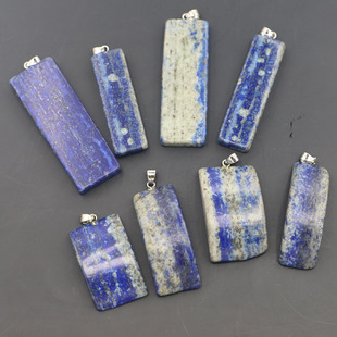 Aliexpress Amazon Best-Selling Natural Stone Lapis Lazuli Cuboid Arch Pendant Can Be Made into Necklaces
