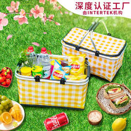 保温野餐篮折叠饭盒袋户外手提冰包夏季外卖保冷箱餐包铝箔便携