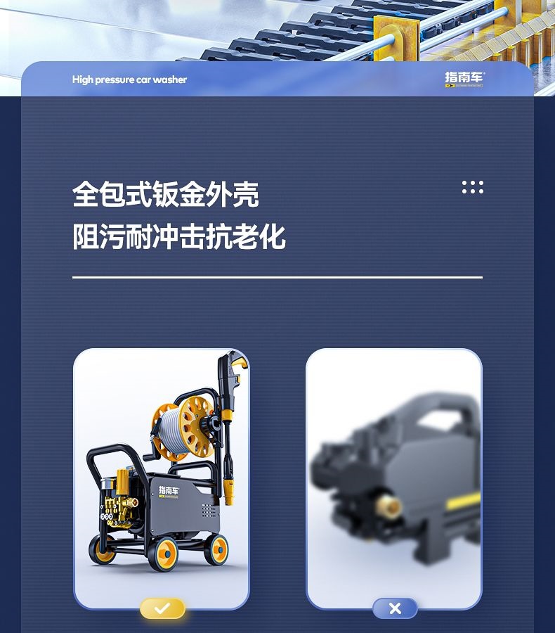 Guide Car Wash Machine 220V Commercial Cleaning Machine Water Gun for Home Use Car Wash Shop Electric High-Pressure Gun Water Pump