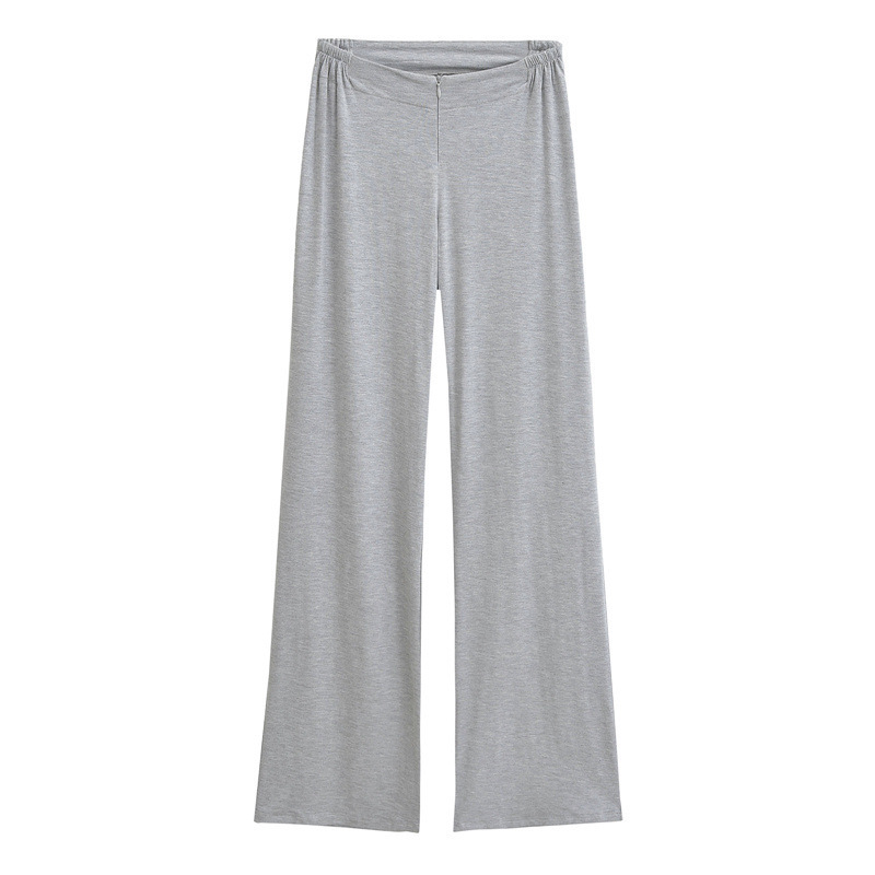 Pure Desire Hot Girl Sexy Low Waist V-Waist Zippered Wide Leg Pants Slim Fit Drape Casual Straight-Leg Pants Trousers for Women