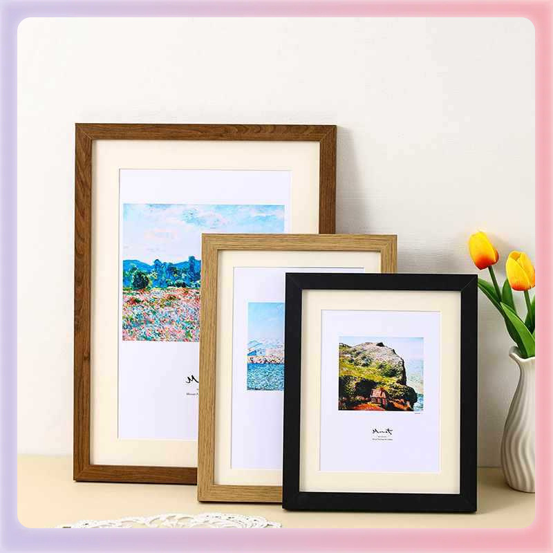 ✅ Casual Photo Frame Mounting Picture Frame Wall Hanging A3 Inch 16 Table A4 Inch 4 Open 8K Puzzle Frame Creative Photo Wall Wood