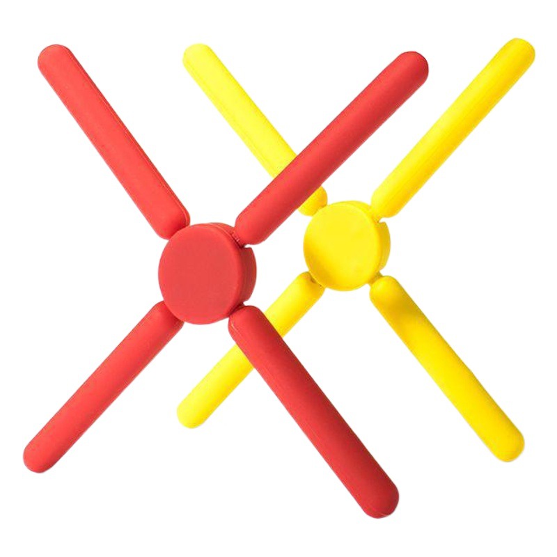 En stock Cruz silicona olla estera plegable estera de silicona cocina creativa aislamiento estera Mesa estera montaña al por mayor