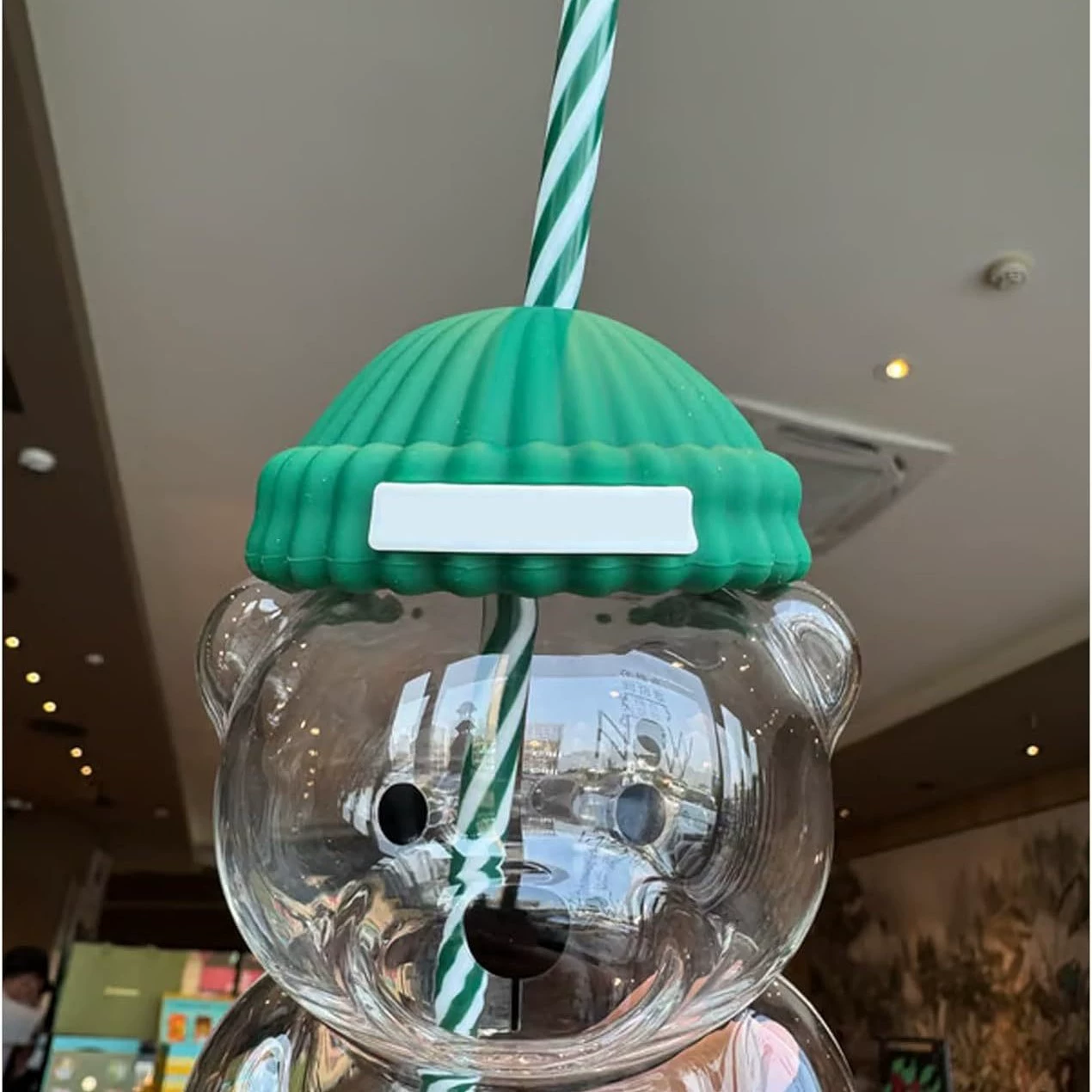 Крестообразно грани Bearista Стакан стеклянная соломинка для напитков Teddy Bear Cup высокий боросиликатное стекло