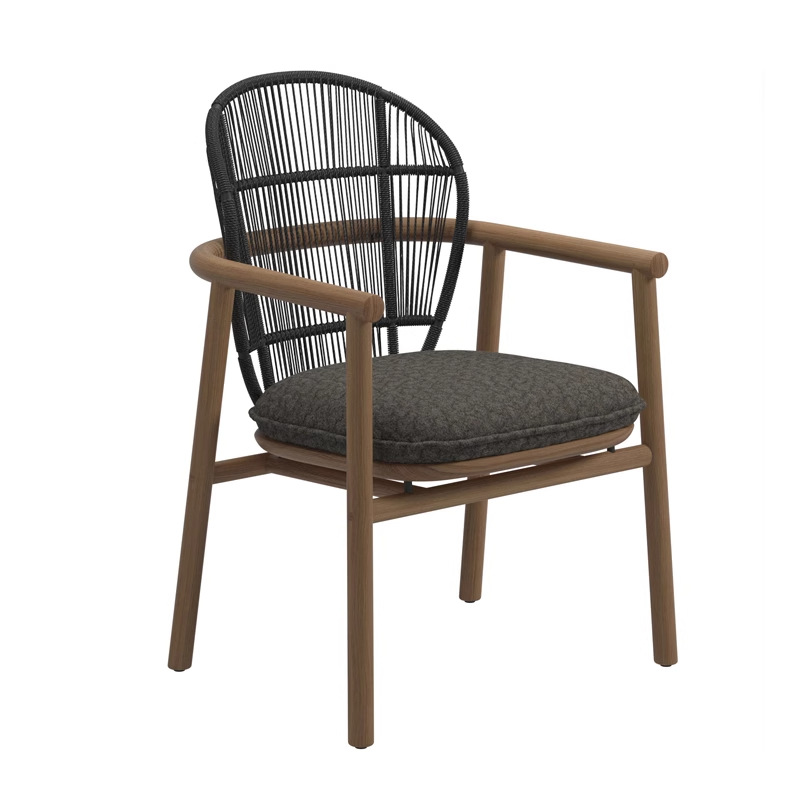 Sofá de madera maciza al aire libre patio villa muebles impermeables al aire libre vidre jardín balcón diseñador silla perezosa