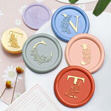 新款星辰花字母火漆铜头印章简约蜡封章手工礼品包装装饰印章货源