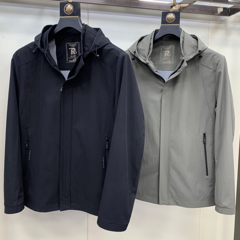 2026 Spring Men's Jacket New Style with Detachable Hood for Middle-Aged Men, 40-Year-Old Dad Casual Business Solid Color